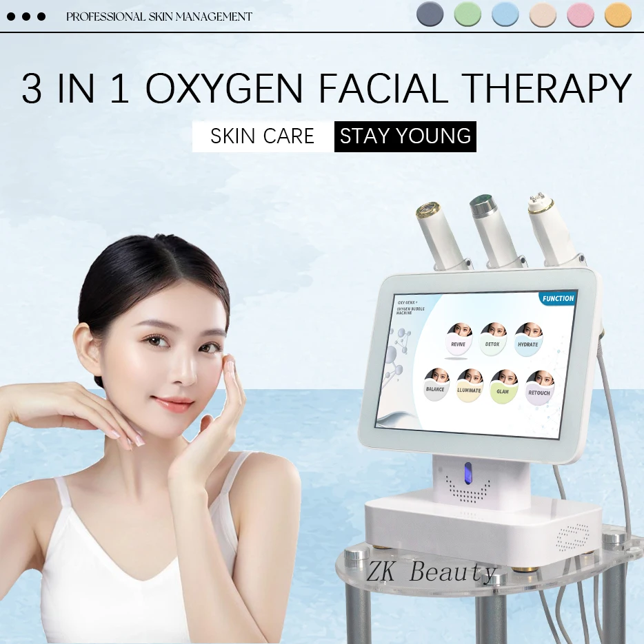 Popular 3 In 1 Ultrasonic RF Face Lifting CO2 Oxygen Bubble Machine Skin Rejuvenation  Oxygenation Pods Facial Beauty Machine