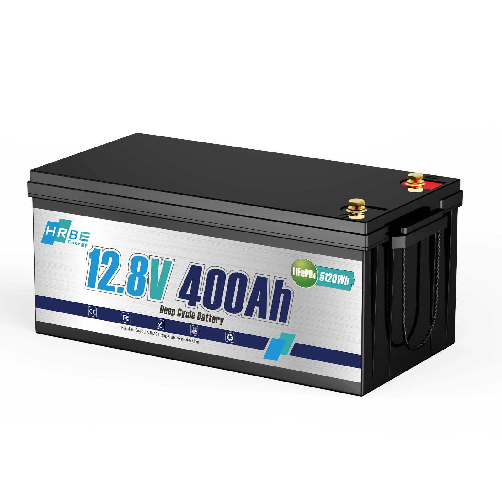Image of 12 V 400 Ah LiFePO4-Lithiumbatterie, Zellen der Güteklasse A, 200 A BMS, max. 5120 Wh Energie mit Niedertemperaturabschaltung, für Wohnmobile, Solaren, Trolling-Motor