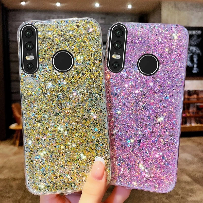 Shiny Glitter Silicone Case For Huawei Honor 9X 8X X7 10i 20 20S 30i 30S 50Lite Pro PSamrt2021 Y6P Y7P Y9S Coque Soft Back Cover