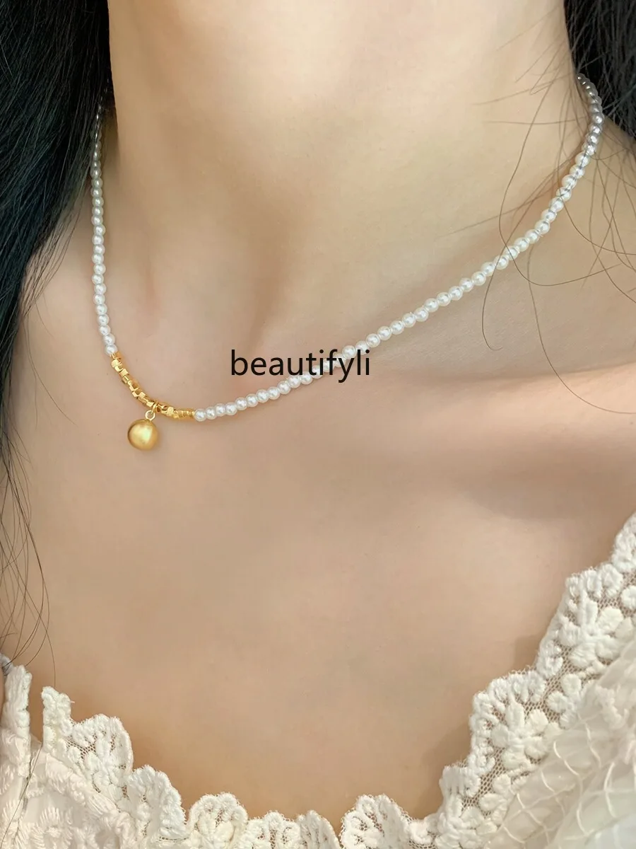 Simple Niche High-Grade Brushed Ball Pearl Necklace Spring and Summer New Necklace Women