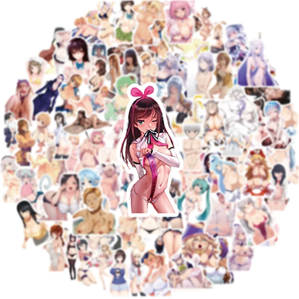 50/100Pcs Adult Anime Sexy Hentai Stickers Waifu Cool Decal for Car Motorcycle Wall Luggage Laptop Waterproof Kawaii Sticker