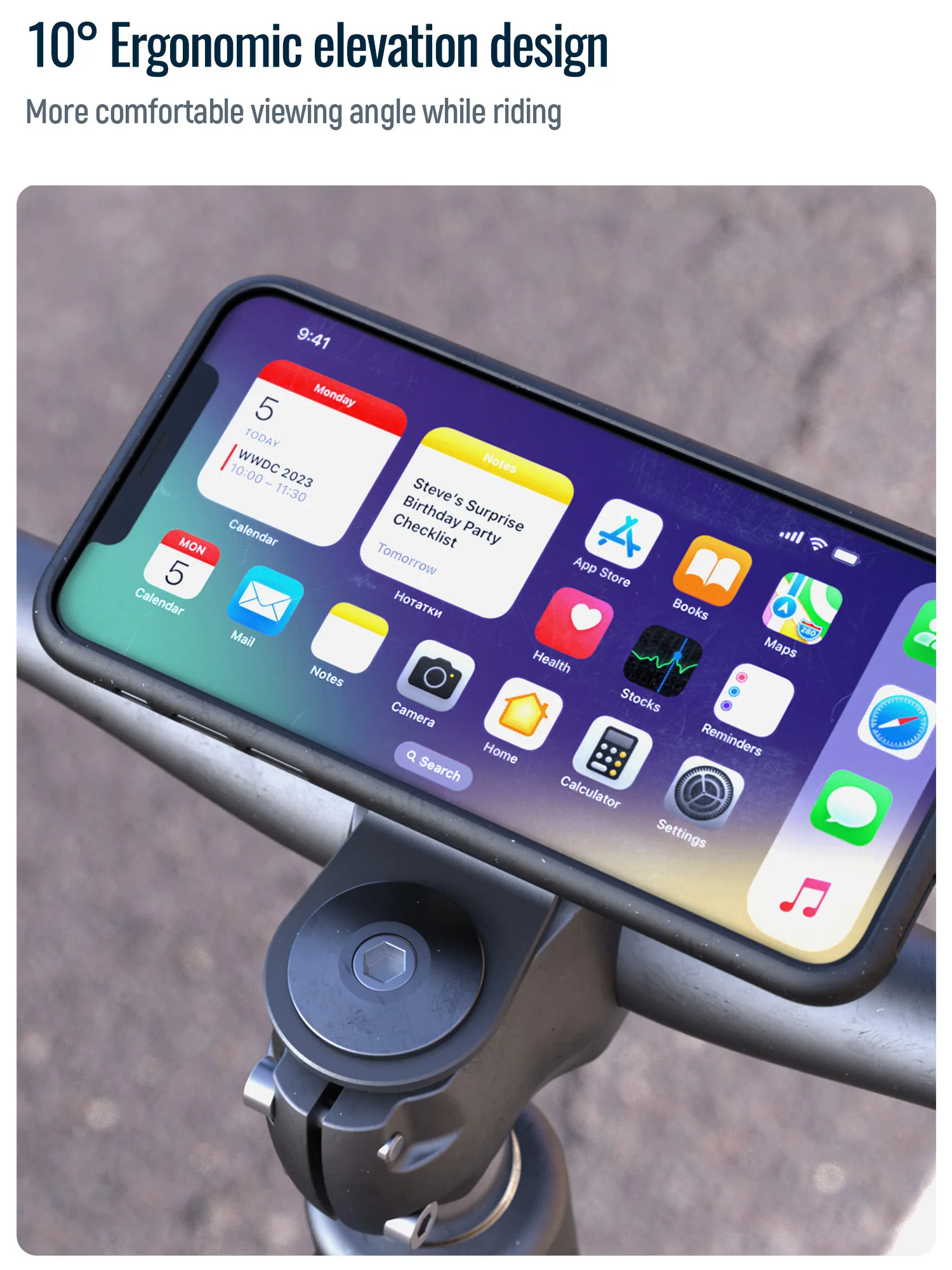 Bike Stem Phone Mount,Bicycle Phone Holder,Aluminum Handlebar Phone Cycling Clip Mountain/Road Bike Quick Lock Attach/Detach