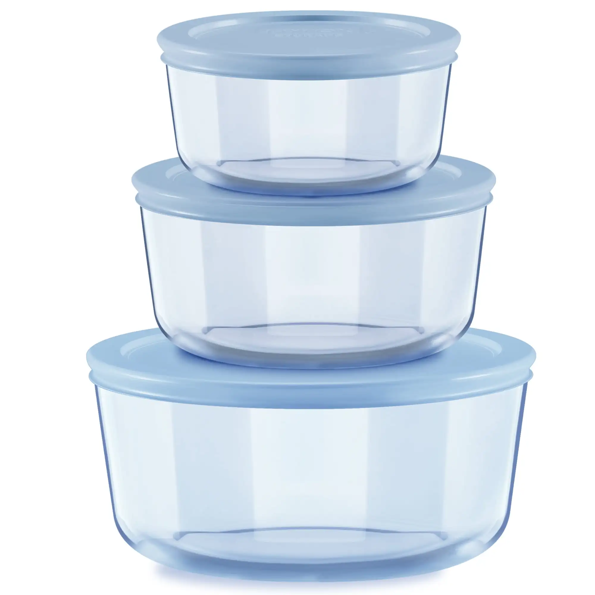 

Simply Store Tinted 6-Piece Round Glass Storage Set with 2c/4c/7c and Airtight Lids, Blue