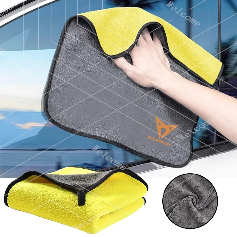 Car Wash Microfiber Towel Auto Emblem Cleaning Drying Rag Cloth Auot For Seat Cupra Raval Born Leon Formentor Ateca valve core