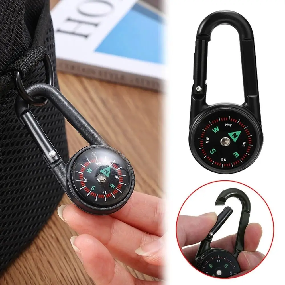 Small Gift Outdoor Plastic Snap Hook North Needle Quick-Hook Mini Compass Camping Compass Compass Hiking Compass