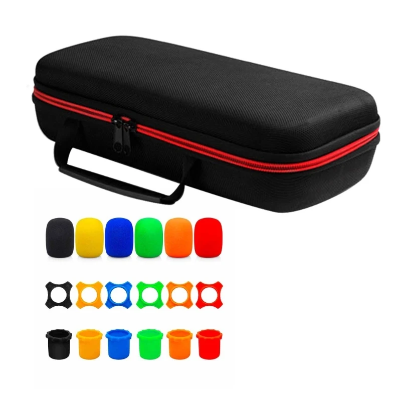 

Wireless Microphone Storage Case Bag Sponge Cover for Double Mic and Accessories