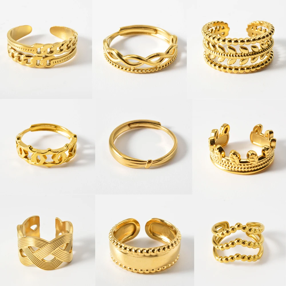 

Fashion Personalized Adjustable Stainless Steel Ring Cool Hip-Hop Simple Jewelry Souvenir For Boyfriend Girlfriend Family Gifts