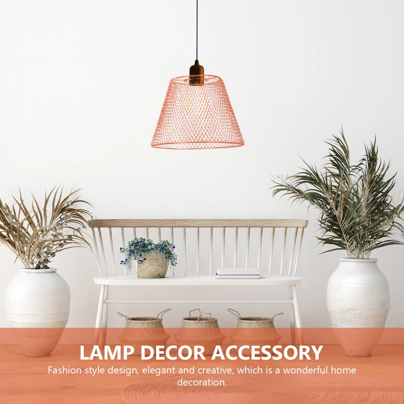 1Pcs Hanging Lamp Shade Metal Lampshade Decorative Light Cover Ceiling Light Cover Metal Hollow-Out Lamp Shade for Bedroom