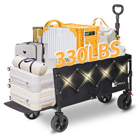Foldable Wagon Cart with Extended Tailgate, 260L Large Capacity, 52\