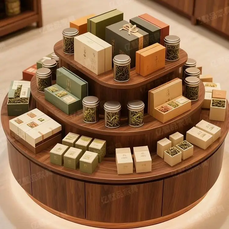 Cylinder Display Cabinet Jewelry Store Commercial Product Display Cabinet