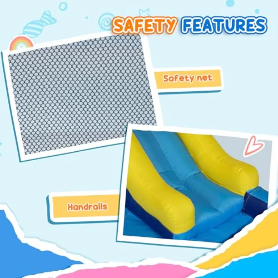 Backyard party inflatable water slide park for kids: PVC blue 5-in-1 bounce house with splash pool trampoline climbing wall wat - view 6