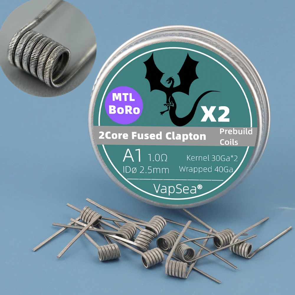 Bobina de Clapton fundida MTL de 2,5mm, NI80/A1/SS316L, alambre trenzado calefactor/Alien prefabricado, abrasivo eléctrico para SXK AIO/BB