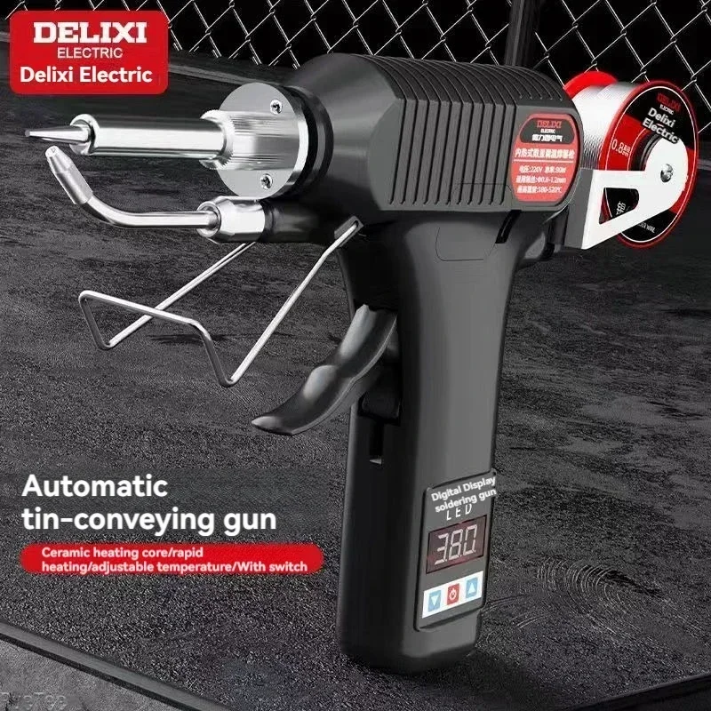 

DELIXI мощный цифровой дисплей с регулировкой температуры, автоматический пистолет, сварочный инструмент, электрический паяльник, паяльник