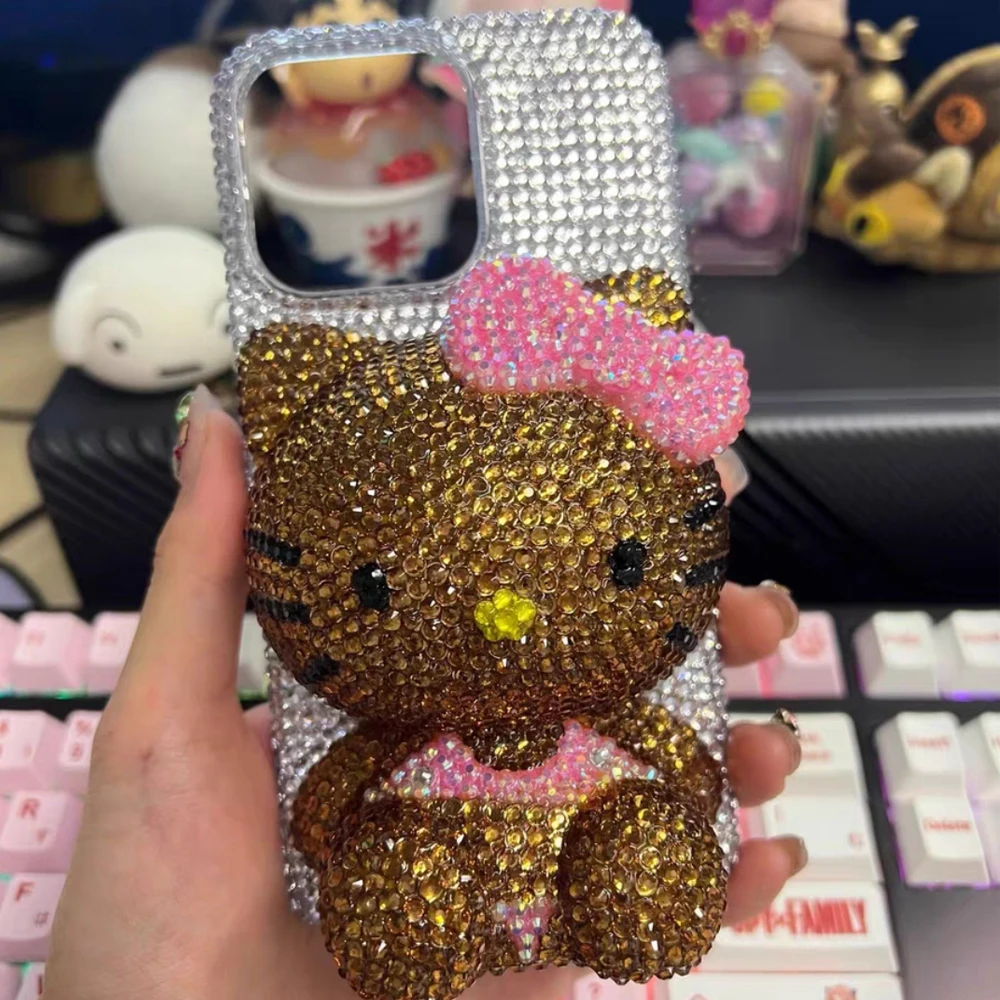 Rhinestone Bling Crystal Phone Case Chain For iPhone 11 12 13 14 15Pro Max X Xs XR 7 8 Plus SE 2 3 10 Transparent Bumper Cover