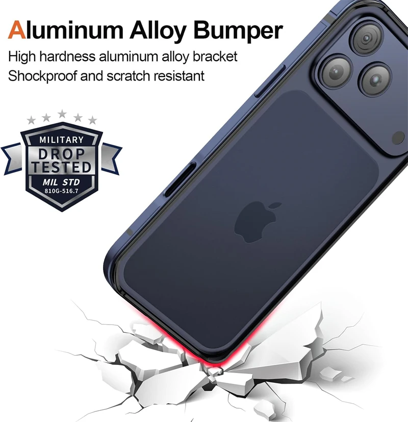 Aluminium Metal Bumper Slim Case for IPhone Air 17 16 E 15 14 13 12 11 Pro Max Plus 16E 17Pro IPone Soft Inner Phone Frame Cover - view 4