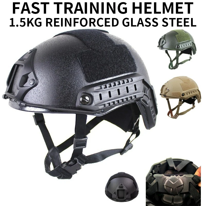 

FAST Helmet Airsoft MH Fiberglass Helmet New Thickened Outdoor actual Bulletproof Air Gun Shooting CS Protective Equipment