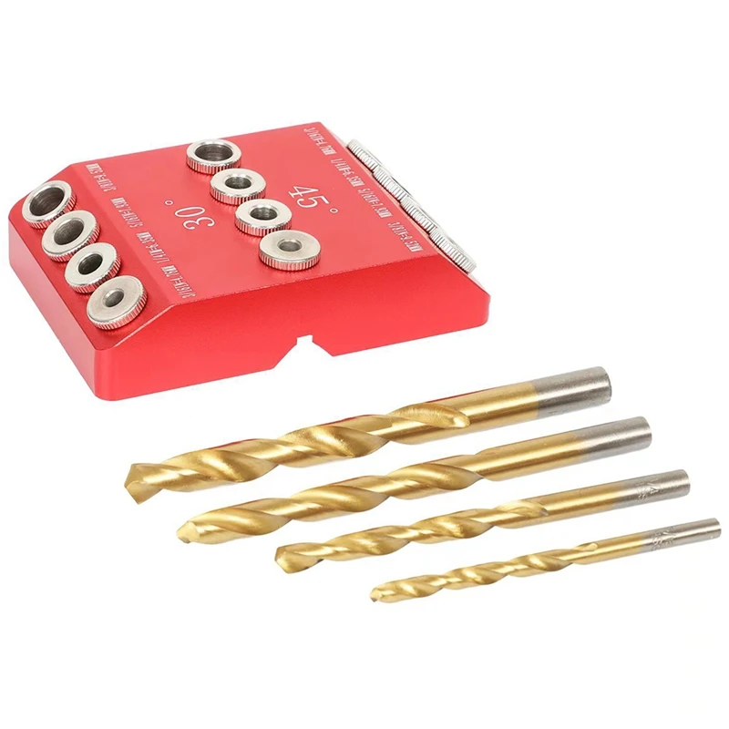 

30 45 90 Degree Angle Drill Guide, Drill Guide Jig For Oblique/Straight Holes, 4 Sizes, Drill For Cable Railing