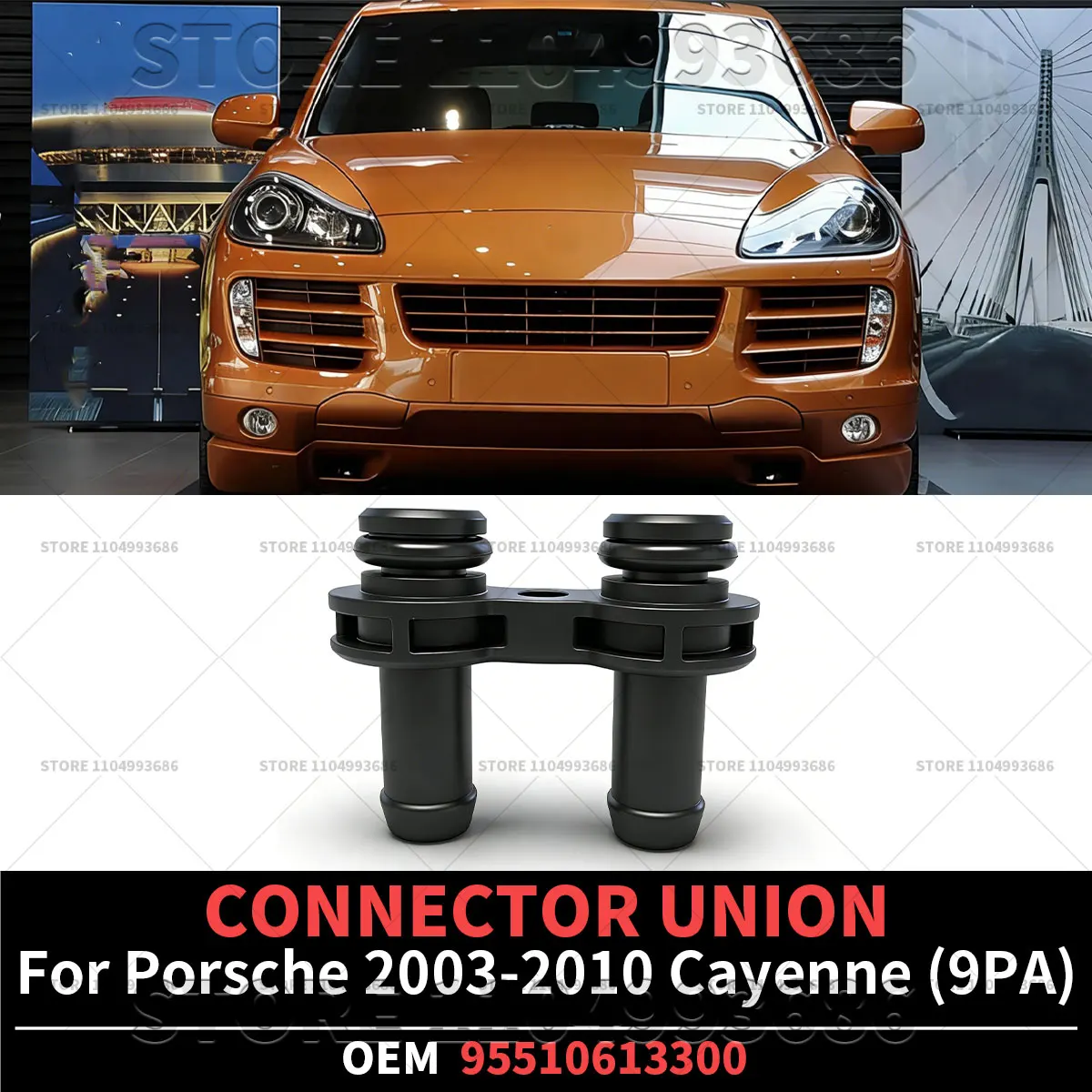 

For Porsche 2003-2010 Cayenne (9PA) Warm Air Water Pipe Of Double-Pipe Interface OEM 95510613300