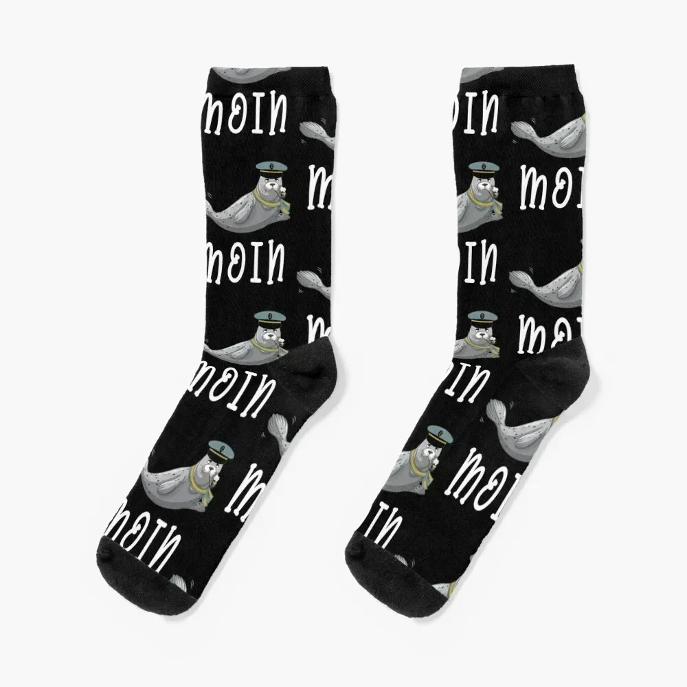 North Sea Seal Moin saying - Sylt Kiel seal captain Socks cotton hiphop Male Socks Women's