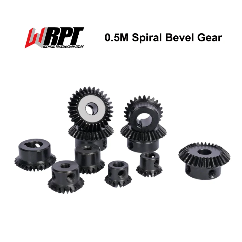 0.5M Bevel Gear 30 Teeth 40 Teeth 6mm Bore Hole Metal Spiral Bevel Gear Quenched Standard Tooth Surface Industrial Mechanical Ac