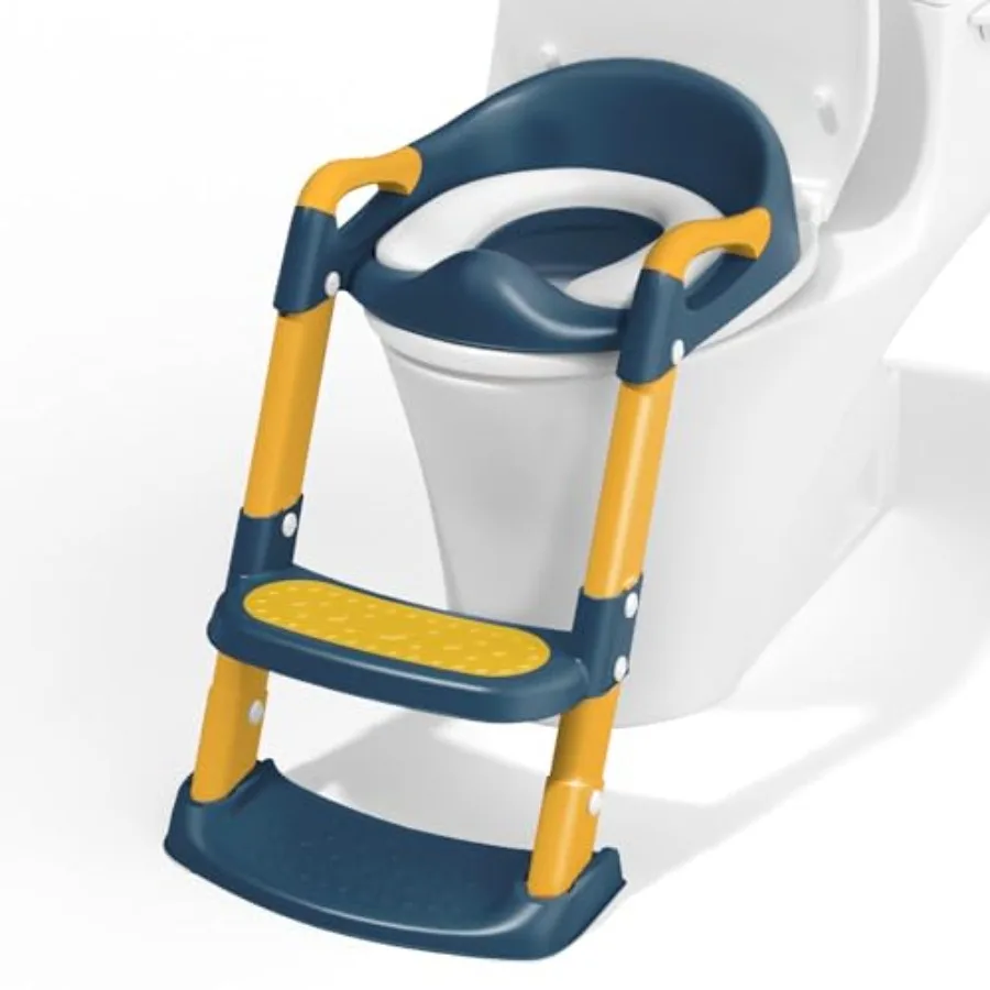 

Potty Training Toilet with Step Stool Ladder, Toddler Potty Training Seat for Boys Girls, Foldable Non-Slip Toilet Toddler Seat