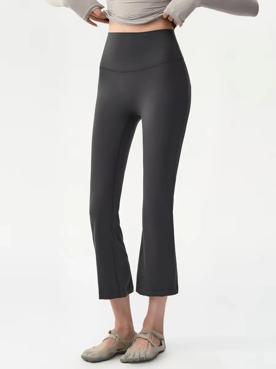 Damen-Capri-Leggings mit hoher Taille und formendem Hüftbereich, Second-Skin-Schnelltrocknende 4-Wege-Stretch-Yoga-Hose für Pilates, Fitnessstudio und Alltag – Detail 6