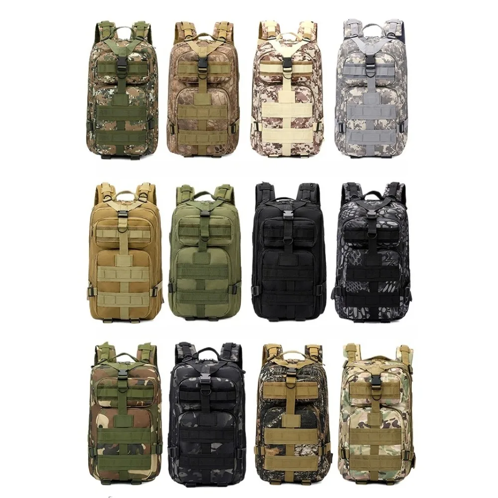 Wear-resistant Oxford fabric men's tactical backpack, large-capacity waterproof camouflage multi-functional hiking backpack