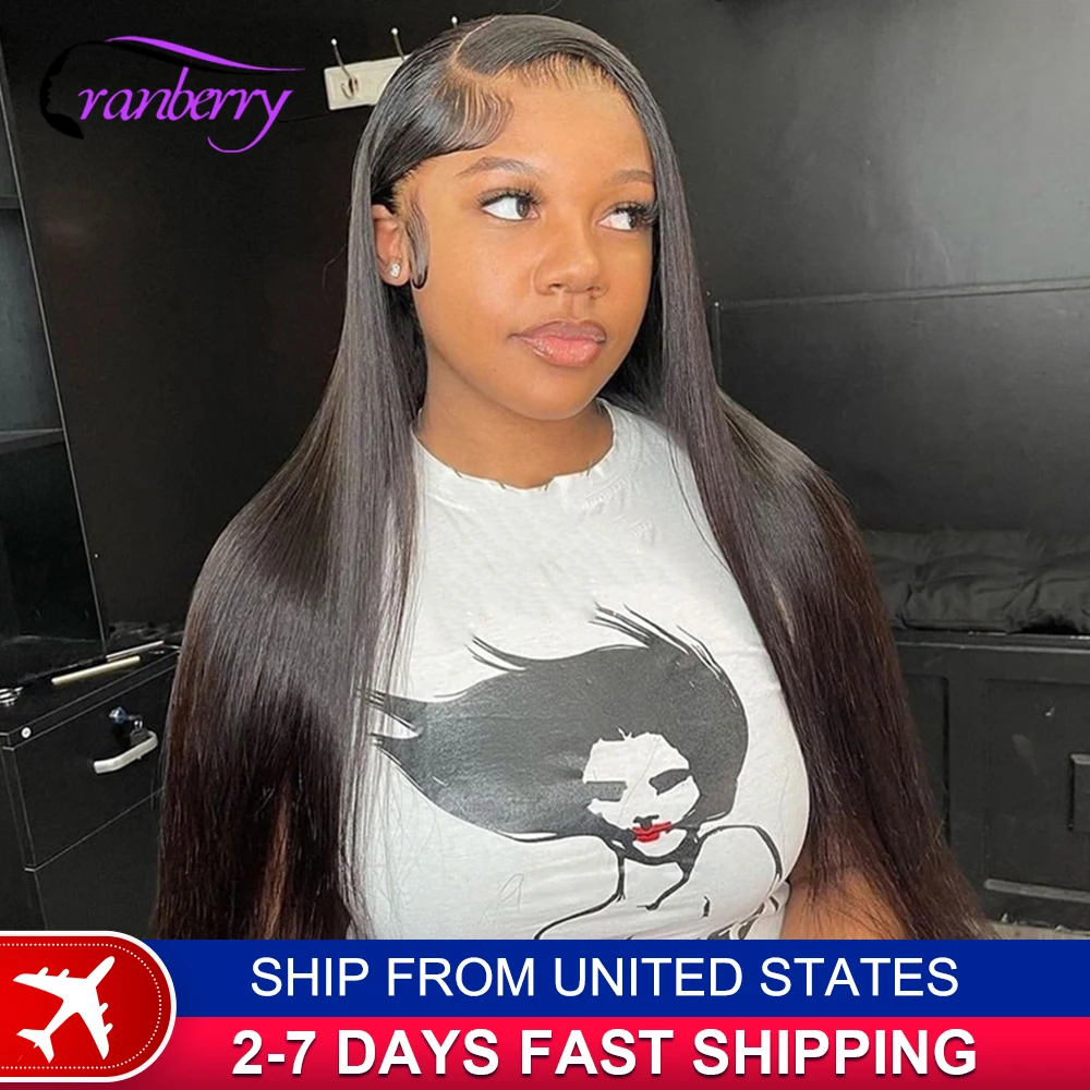 Brazilian Straight Lace Front Human Hair Wigs For Women Cranberry Hair 180% Density 13x4 Lace Frontal Wig Pre Plucked Hairline