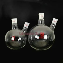 1pcs 100ml-2000ml Two-neck Glass Flask, Round Bottom High Borosilicate Glass Reaction Flask Chemical Lab Supplies