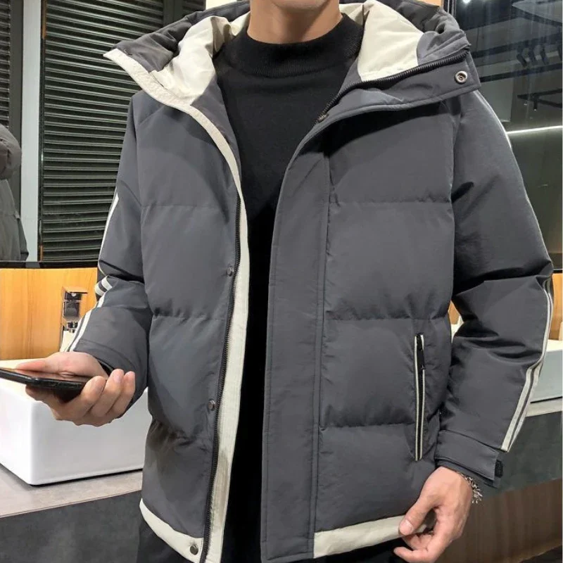 เสื้อโค้ทขนเป็ดหนานุ่มสำหรับผู้ชาย ดีไซน์หรูหรา สไตล์ลำลอง ลดราคา เสื้อแจ็คเก็ตมีฮู้ดเท่ๆ ราคาถูก จัดส่งเร็ว ทนความหนาว