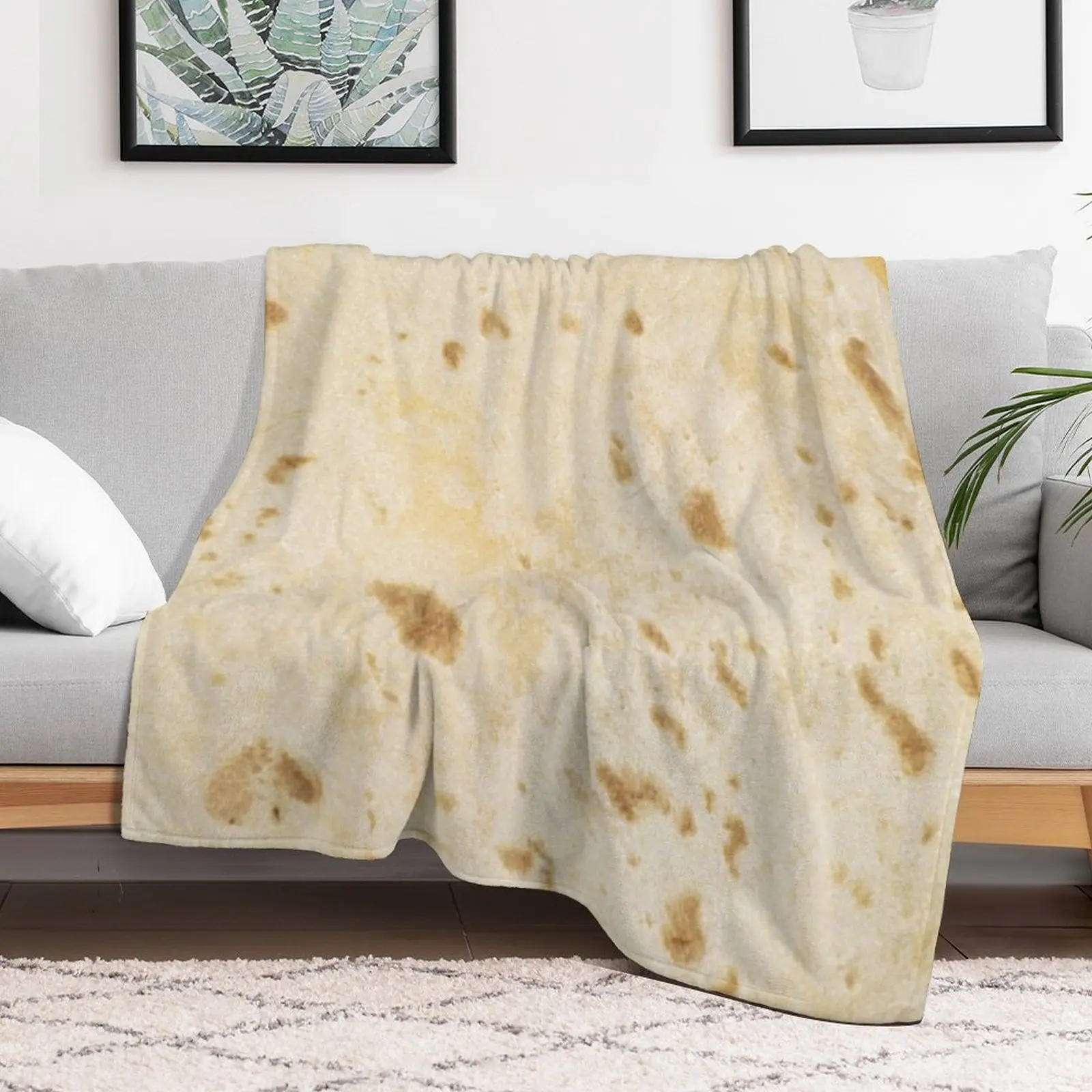 Flour Tortilla Burrito Taco Pattern Throw Blanket Thermals For Travel Soft Big Blankets