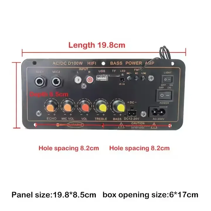 D100 BT เครื่องขยายเสียงคาราโอเกะลําโพงซับวูฟเฟอร์ Bass Hifi Amplificador Board เครื่องขยายเสียง 100W สําหรับรถบ้าน