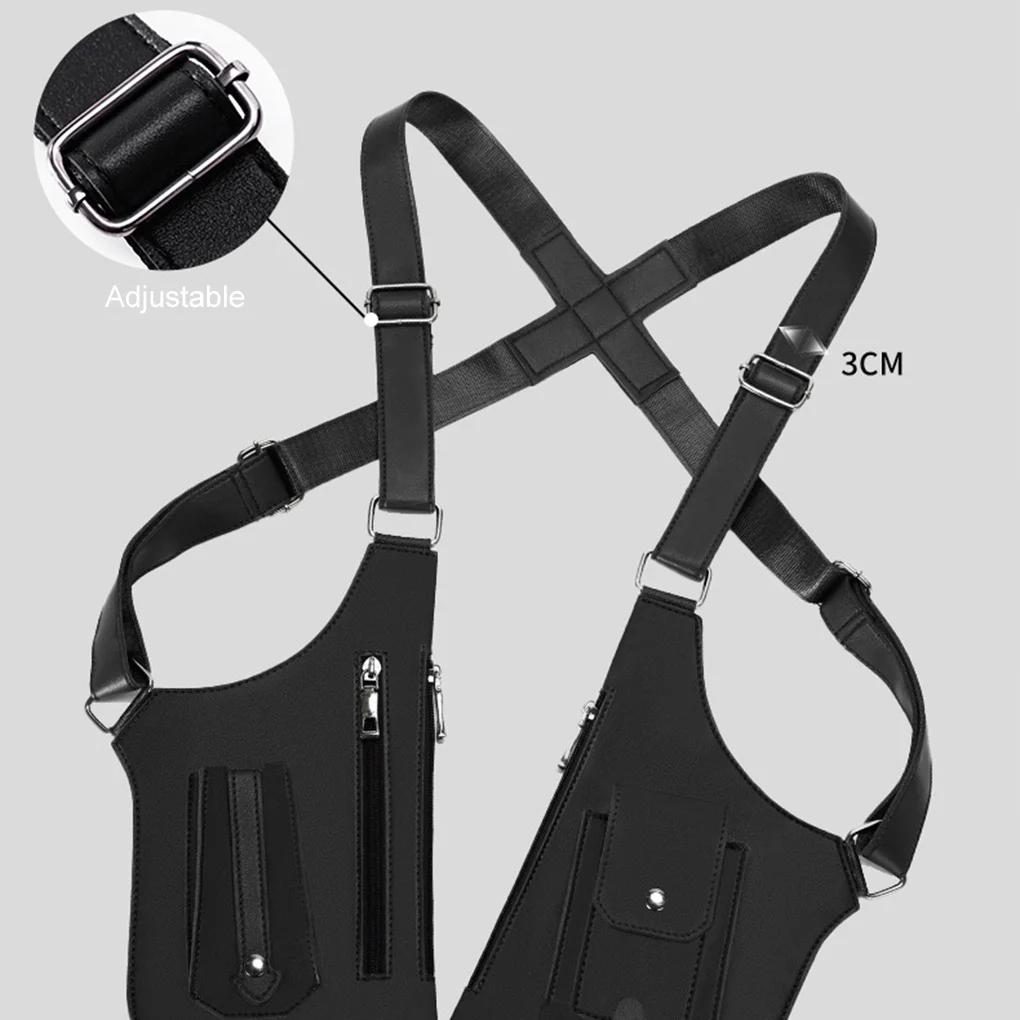 

Тактическая нагрудная сумка-жилет для мужчин, многокарманный рюкзак через плечо - водонепроницаемая искусственная кожа, защита от краж, для активного отдыха и спорта