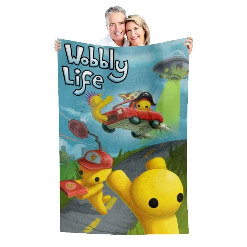 

Wobbly Lifes Cute Flannel Blanket Thickened Cover Soft Warm Skin Friendly Blanket Family Sofa Blanket Flannel Cozy Blankets