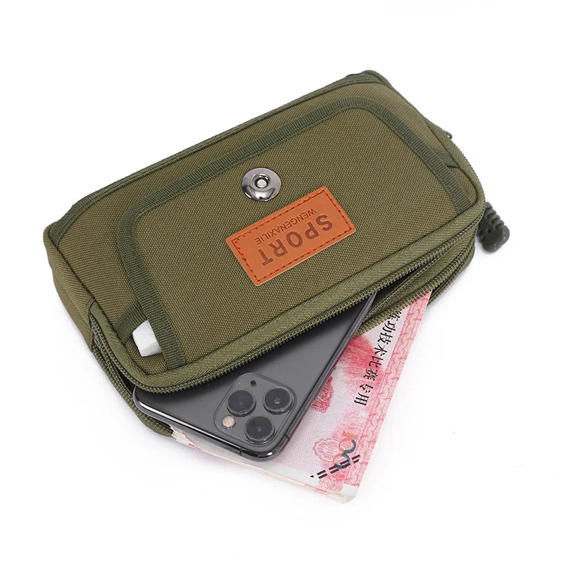 Multi functional men's mobile phone bag with belt, mobile phone case, portable waist bag, business coin purse, anti splash mobil