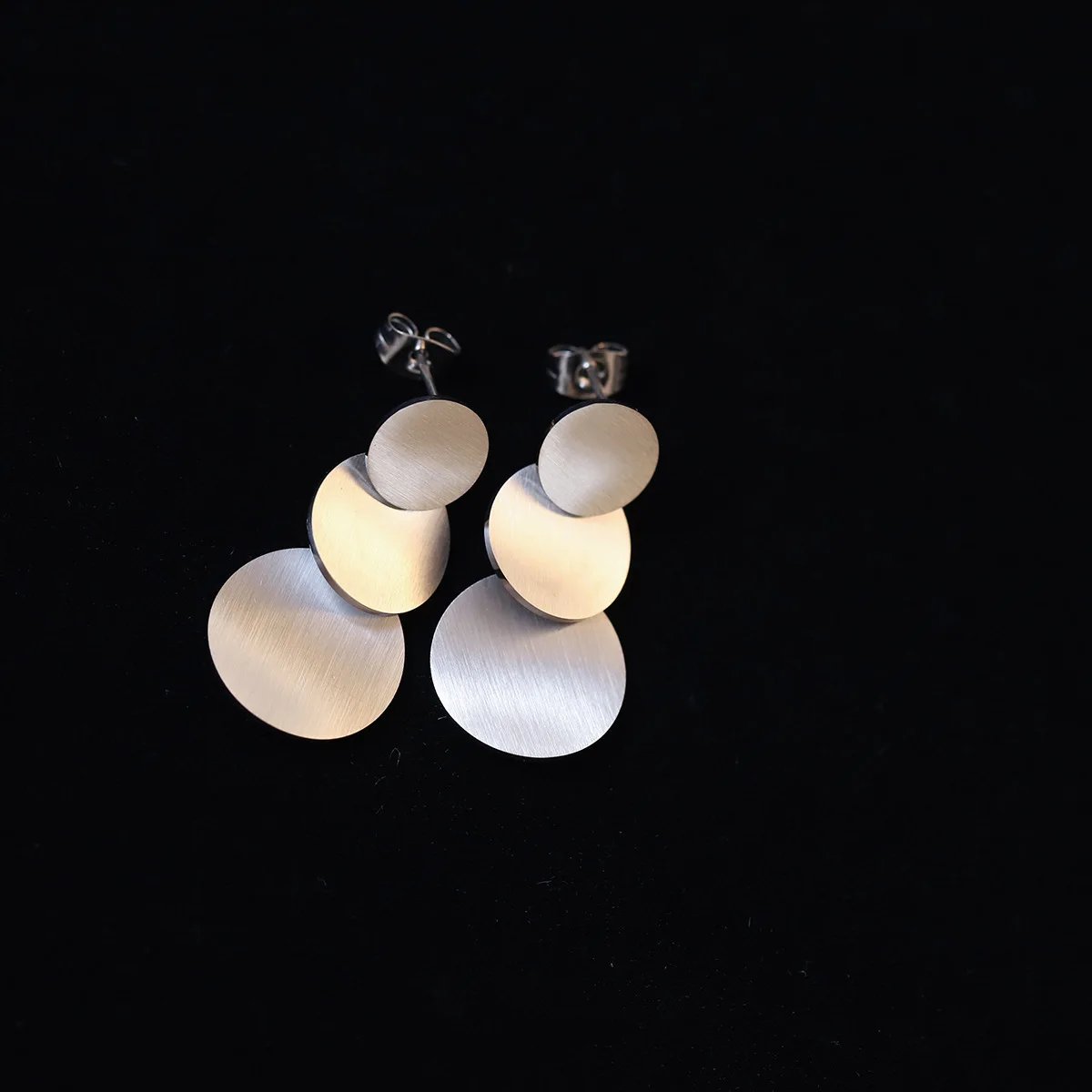 Long Stacked Geometric Matte Circular Scales Drop Dangle Earrings Summer Beach Popular Golden Statement Jewelry Prevent Allergy