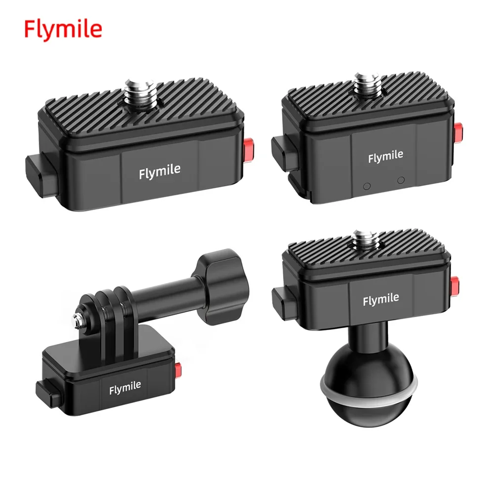 Flymile Adapter Mounts Base for Gopro Hero 13/12/11/10/OSMO Action 4/Pocket 3/Insta360 X4 Sports Camera 1/4 Inch Screw Converter