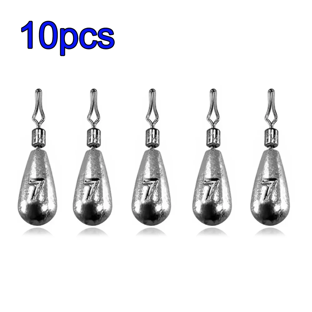

10pcs/lot Drop Shape Fishing Sinkers 3.5g 5g 7g 10g 14g Drop Shot Lead Weights Pencil Fishing Sinker With Ring Carp Fishing