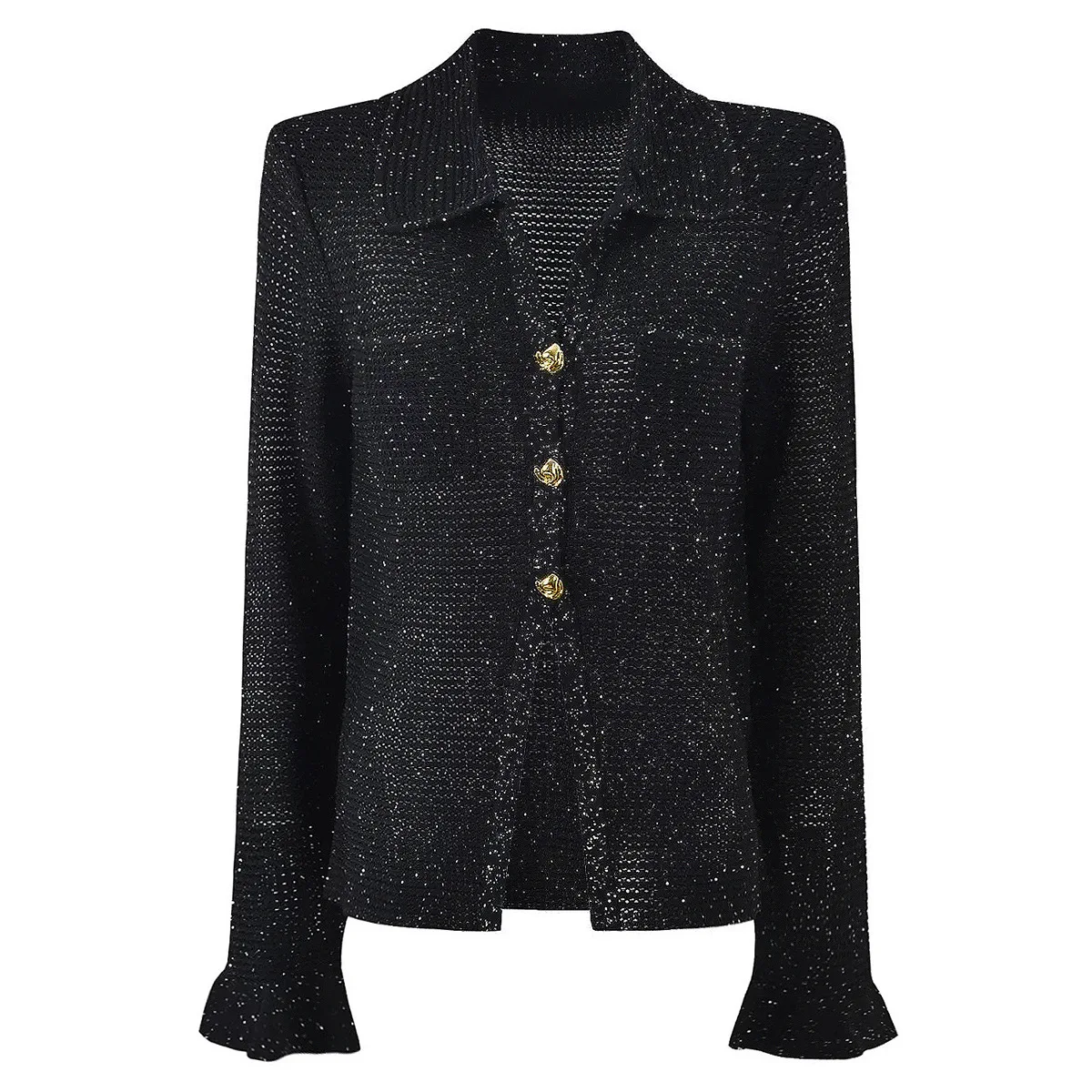 Spring Autumn Long Sleeves Cardigan Women High Quality V Neck Sequin Tops Ladies Viscose Knit New in Outwears Women