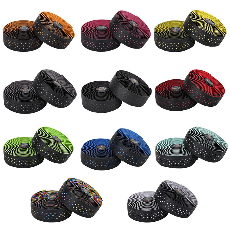 Road Bike Bar Tape Breathable Bicycle Bar Tape EVA/PU Anti-Skid Shock Absorber Bike Wrap Tape With 1 Pair Bar Plugs