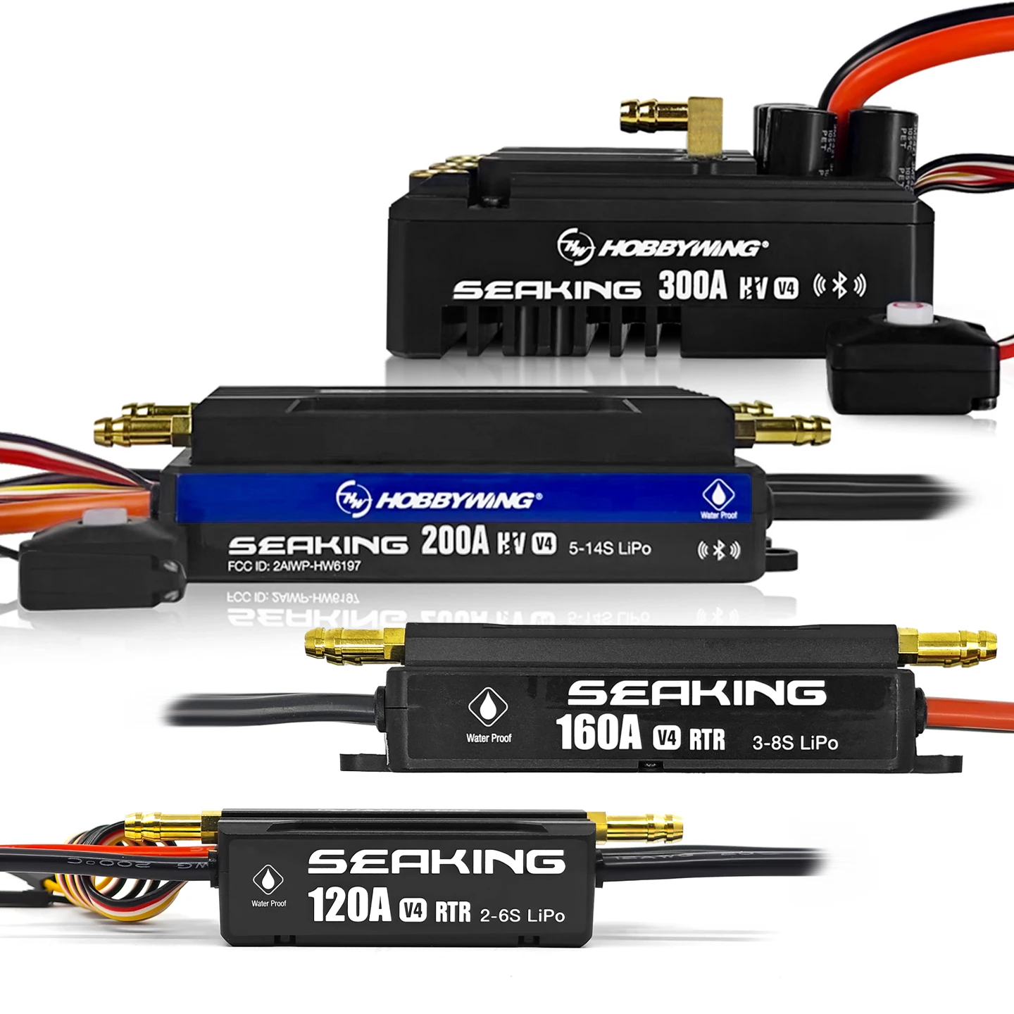 Hobbywing Seaking 200A Speed Controller HV V4 Brushless ESC for RC Boat Electronic Speed Controller Programmable for RC Models