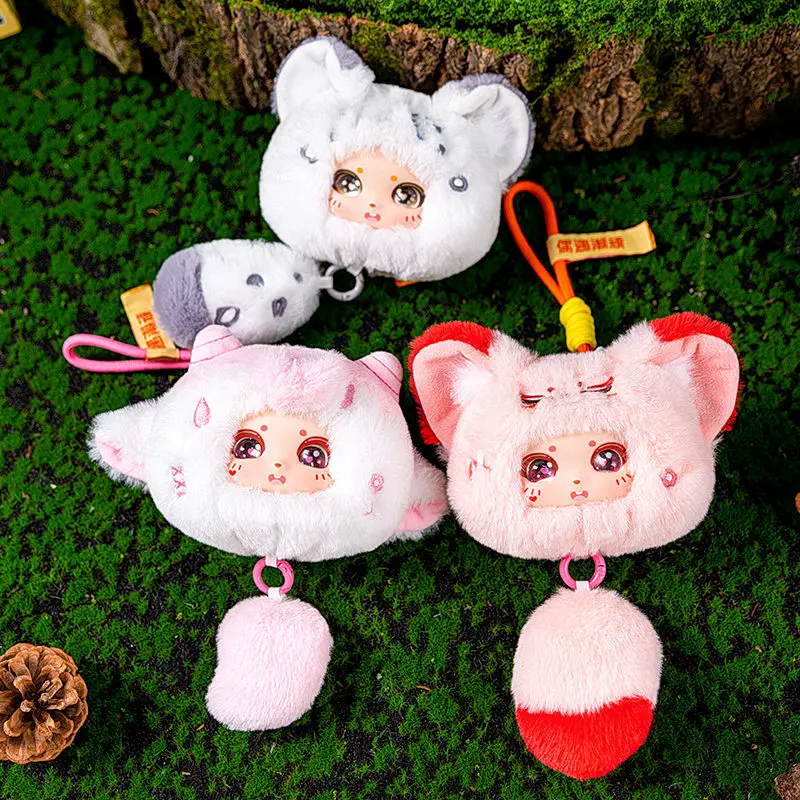 18cmの丸いビニール製ぬいぐるみ、森の動物のぬいぐるみ、ビニール製ぬいぐるみ、バックパックに掛けるキーホルダー、子供への美しい贈り物