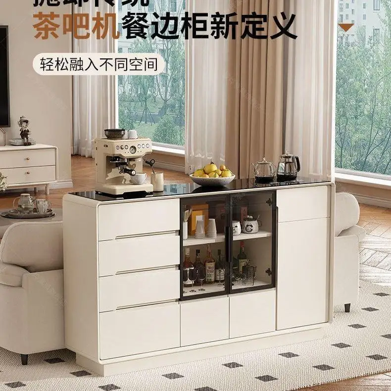 Living room solid wood smart tea bar machine dining side cabinet against the wall tea cabinet integrated water bar with kettle