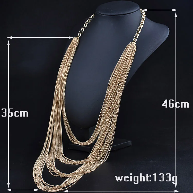 Sweater Chain Necklace New Fashion Women Multi-layer Beaded Vintage Long Necklaces & Pendants Jewelry Accessories