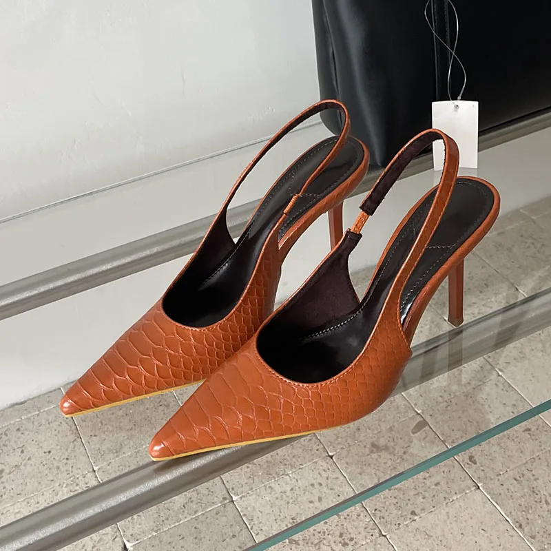 Neu im Jahr 2026: Elegante Damen-Pumps mit Absatz, modische Schnallenriemen, spitze Zehenpartie, Slingbacks, High Heels für Damen