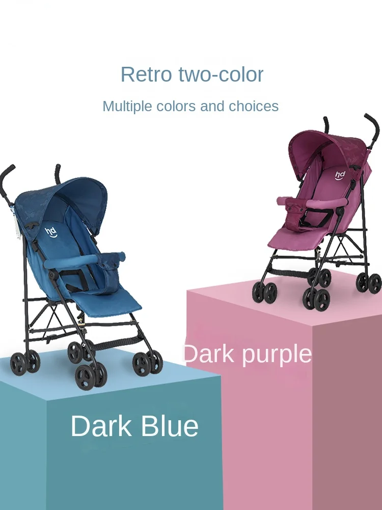 Lightweight Folding Baby Strollers Can Sit and Lie Down Super Light Portable Umbrella Car Summer Children's Stroller with Awning