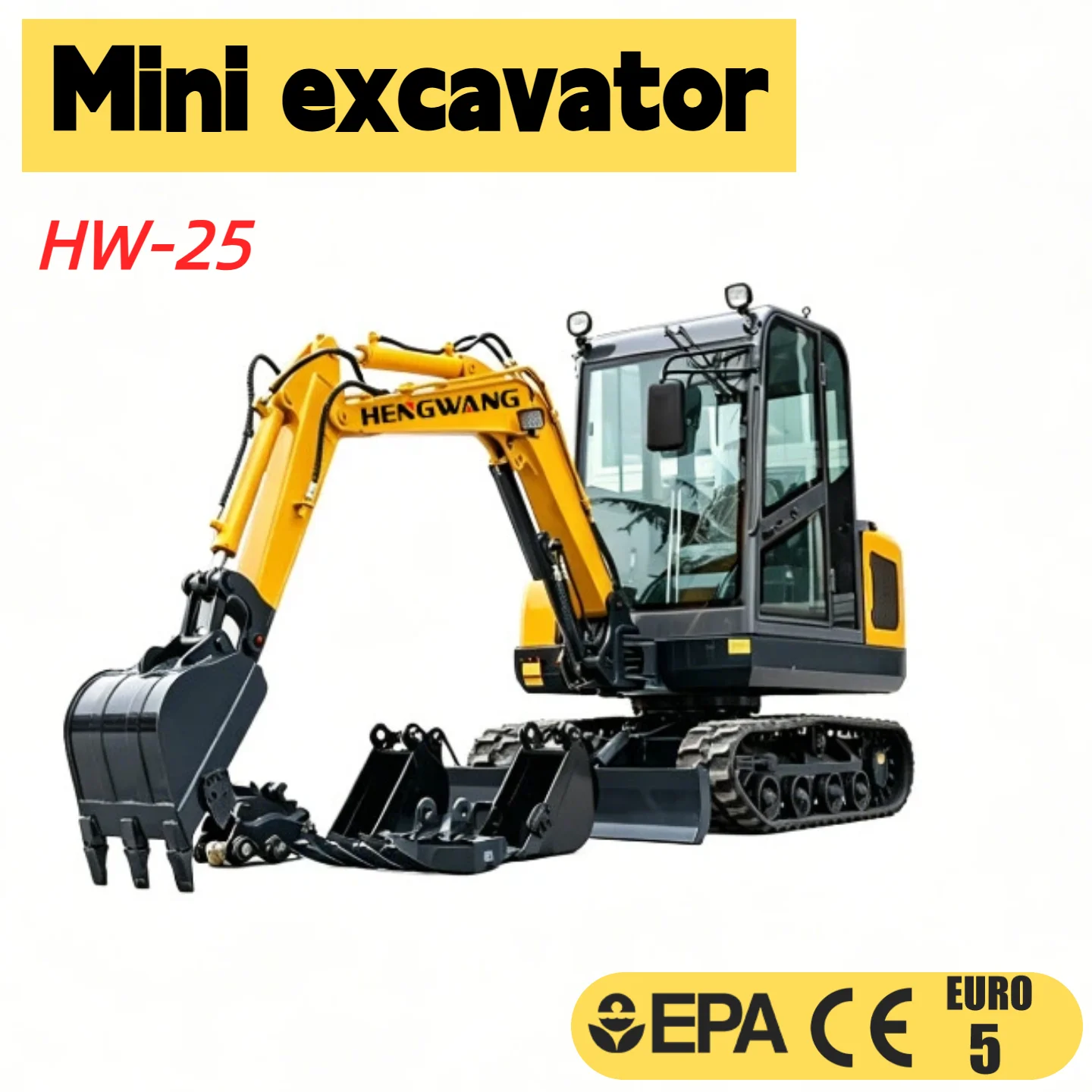 2.5Ton Compact Crawler Excavator Hydraulic Mini Digger for Road Construction Projects