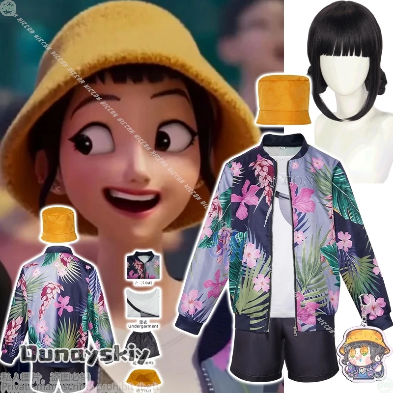 

{Yumekiri}Huntrix Zoey Косплей Фильм Kpop Костюм Демона Аниме Панк Стиль Тропического Леса Пальто Куртка Желтая Шляпа Парики Хэллоуин Вечеринка