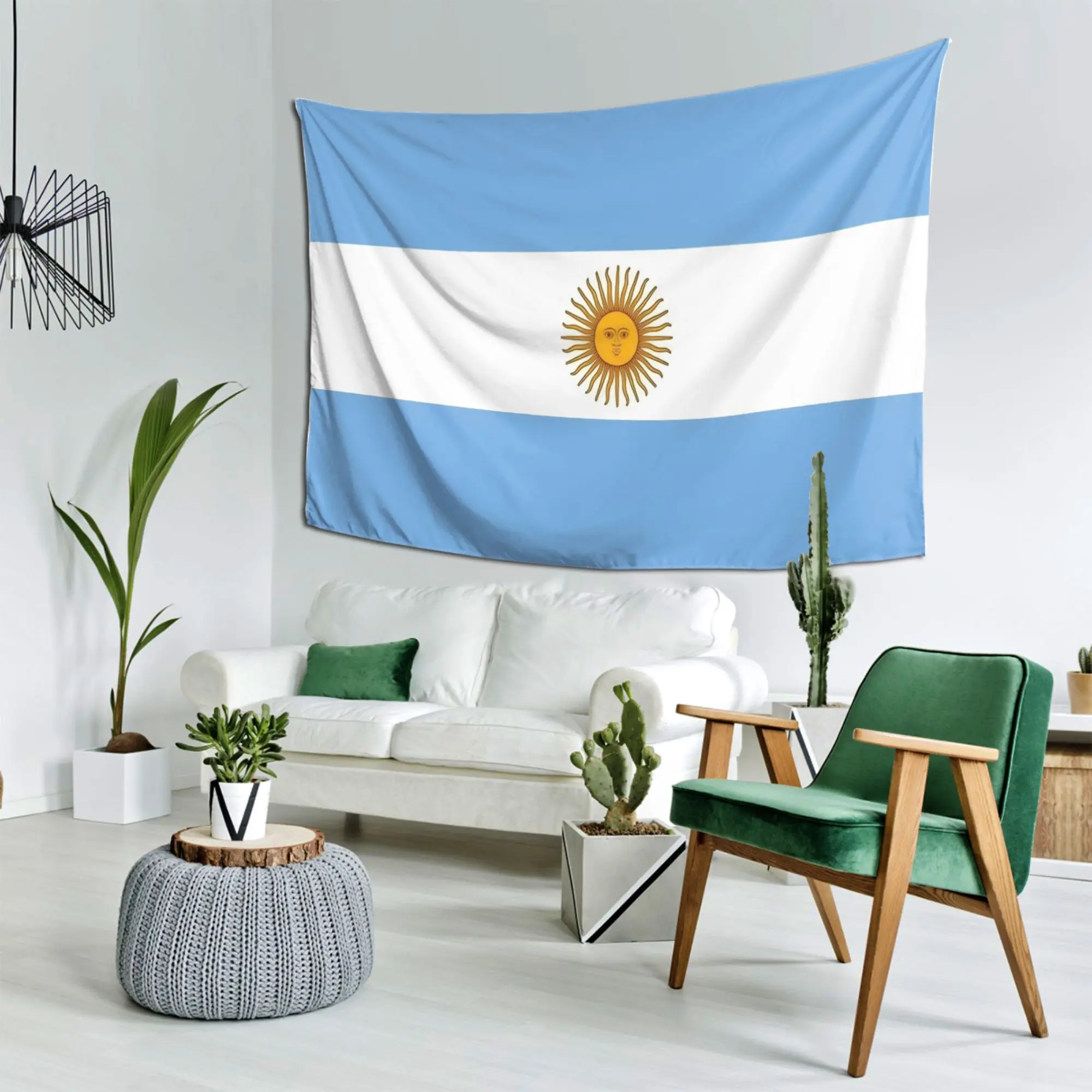 Argentina Flag Decorative Blanket Fade Resistant for Bedroom Dorm Live Photography Backdrop Ideal Gift