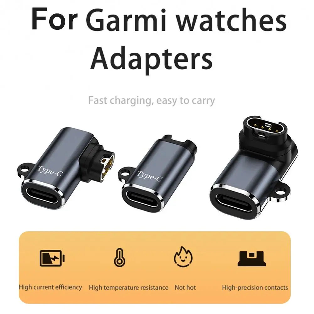 Adattatore di ricarica per orologio intelligente 2 in 1 per Garmin Fenix7 Adattatore per caricabatterie con porta Micro USB/Tipo C/iOS per Garmin Fenix 6 6S 6 N6E8